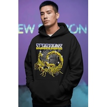Sevbano Scorpions Rock Metal Müzik Grubu Ön Baskılı Unisex Oversize Premi Siyah