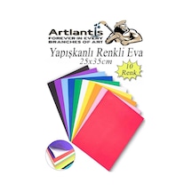 Yapışkanlı Eva 25x35 Cm 10 Renk 1 Paket Yapışkanlı Eva Süngeri 10'lu Okul Kreş Anasınıfı Elişi Etkinlikleri