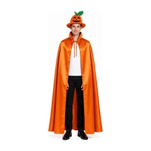 Bal Kabağı Yetişkin Melon Şapka Ve Pelerin Set Turuncu
