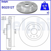 Fren Disk - Fiat Qubo, Doblo, Croma, Fiorino, 156, Spider, Gt, Gtv, 164 - Delphı-bg2512t