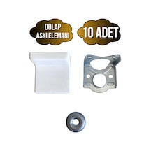 Dolap Askı Elemanı Mobilya Duvar Askı Aparatı Beyaz 10 Adet Beyaz