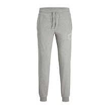 Jack & Jones Logo Baskılı İp İle Bağlamalı Sweat Pantolon 12247224 Light Grey Melange Koyu Yeşil
