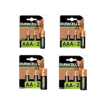 Duracell 750 mAh + 900 mAh + 1300 mAh + 2500 mAh Ni-MH Şarj Edilebilir Pil 2 x 4'lü