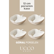 4 Adet Porselen Kase Çerezlik Kahvaltılık Meyve Tabağı Tatlı Sunum Tabağı 12 Cm Kahvaltılık Tabak beyaz