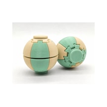 Alvera Press Küresi 3d Baskı Dönüşen Mekanik Fidget Stres Oyuncağı-mint-bej