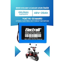 Yuki Yk-33 Mario Batarya Standart Kapasite Lifepo4 48v 20ah Elektrikli Motorsiklet Bataryası