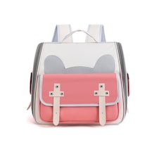 Cbtx Açık Kedi Sırt Çantası Büyük Kapasiteli Nefes Alabilen Evcil Hayvan Çantası Model 7 Pembe