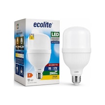 Ecolite 28W Jumbo LED Ampul E27 3000K Sarı Işık 2900 Lümen 172W Eşdeğeri Büyük Boy Enerji Tasarruflu LED Ampul