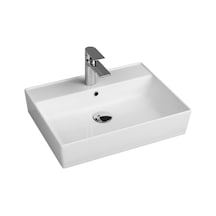 Aqua Bagno Plan Tezgah Üstü Kare Lavabo Beyaz 60 x 45 CM