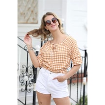 Lodmela Bağlama Detaylı Crop Bluz 1736sarı