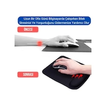 Ergoplus Bilek Destekli Mouse Pad Ergonomik Mousepad Kaymaz Taban Bilek Koruyucu, Ofis Oyun Bilgisayar Mouse Altlığı Siyah