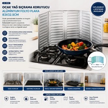 Ocak Yağ Sıçrama Koruyucu Alüminyum Folyo Plaka 84x32.5cm 5468 Çok Renkli