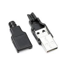 Koodmax Usb A Erkek Konnektör - Lehim Tipi - Plastik - Usb Erkek Soket - 10 Adet