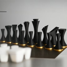 Modern Minimalist Tasarım Satranç Taşları Seti 3d Baskı Pla Malzeme Tam İki Takım