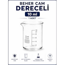 Beher Cam Dereceli 10 Ml 1 Adet