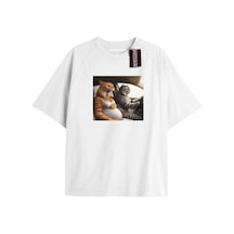 Tarzsokak Learn Baskılı Oversize Kalıp Unisex T-shirt Kahverengi
