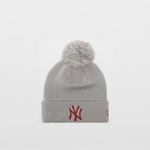 New Era Bonnet Bobble New York Yankees Kadın Gri Bere Düz 60284993 Gri