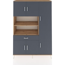 Hyperion Dolap 10 Raflı Tek Çekmeceli 6 Kapaklı 132x44x195 Çam-antrasit/antrasit Antrasıt/antrasıt