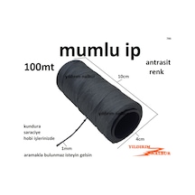 Mumlu İp 100mt Antrasit Renk Hobi İpi Kopmaz