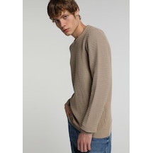 Colin's Colins Regular Fit Yuvarlak Yaka Jakarlı Erkek Bej Kazak Cl1076734 Q1.v1 Beı