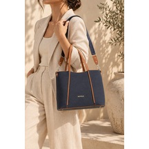 Lacivert Taba Just Polo Kadin El Ve Omuz Cantasi Yeni Sezon 24 X 33 Cm Lacivert - Taba