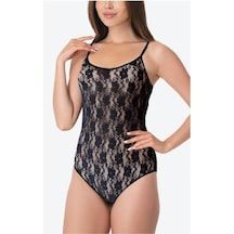 İmer Bayan Modal Önü Bütün Dantelli İp Askılı Çıtçıtlı Body 1101