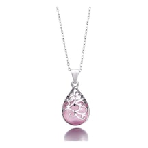 Brezza Lusso Jewelry Gümüş Su Damlası Pembe Opal Taşı Kadın Gümüş Kolye 45 CM