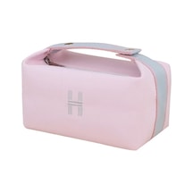 Mufunye Büyük Kapasiteli Seyahat Tuvalet Çantası, Kanvas Malzeme, Taşınabilir, Kiraz Çiçeği Pembesi