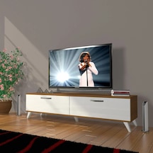 Decoraktiv Eko 140 Mdf Std Retro Tv Ünitesi Tv Sehpası - Ceviz - Beyaz Ceviz - Beyaz