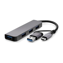 Büro Ev Ofis Network Bağlantısı İçin Gri 4usb3.0 1usb 1type-c Hub