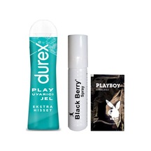 Durex Play Ekstra Hisset Bay Bayan Uyarıcılı Jel 50 Ml + Black Berry Geciiktiricisprey + Hediye