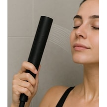 Modern Mat Siyah El Duş Başlığı - 3d Tasarım Minimalist Banyo Batarya Aksesuarı Ve Masaj Etkili Duş Seti