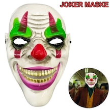Delirten Gülüş Psikopat Palyaço Temalı Joker Maskesi Altın Ve Çok Renkli