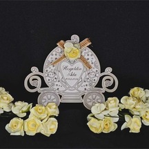Lavanta Tasarım 25 Adet Nişan Nikah Hatıra At Arabası Magnet