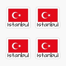 Istanbul Bayrak Sticker Oto Etiket Araba Yapıştırma 13Cm