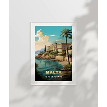 Çerçevesiz Poster Malta Sahil Manzarası Ve Akdeniz Huzuru