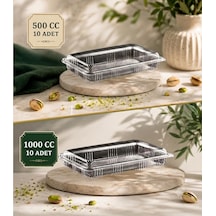 Baklava Çiğköfte Kullan At Kilitli Sızdırmaz Kap 500 Cc 10 Ad+1000 Cc 10 Ad Buzdolabı Saklama Kabı