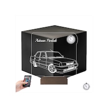 Luvivia Klasik Araba Fiat Tofaş Tofaşk Doğan Şahin Kişiye Özel Metal Saatli 3d Lamba - Masa Gece Lambası Şeffaf
