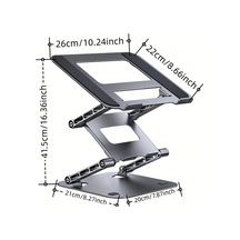 Oldfriend Simli Gri Uc Katmanli Ayarlanabilir Laptop Standi Notebook Desteği Ergonomik Isi Dagilimi Katlanabilir