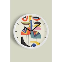 Sevimli Kuş Temalı Modern Duvar Saati - 30cm - Önü Camlı Beyaz Kasa - Sessiz Mekanizma-jh0109 Beyaz