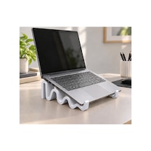 Violet Dalgalı Görünümlü Laptop Standı - Metalik Gri