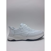 Hidayet Özel Hakiki Deri Bağcıklı Rahat Hafif Taban Sneaker Erkek Ayakkabı C-85124961 Beyaz
