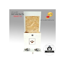 Kedigram Kedi Kulübesi Basic White Pearl Plus Kedi Evi Yağlı Boyalı