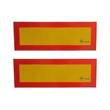 Badem10 Tüvtürk Uyumlu E57 Reflektörlü Fosforlu Tır Kamyon Dorse Çekici Arkası Bant 20 Cm X 56.5 Cm 1 Çift
