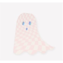 - Pink Checker Ghost Napkins - Pembe Kareli Hayalet Peçeteler 16'lı