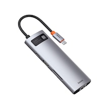 Baseus Metal Gleam 8in1 Multifonksiyonel Type-C Hub Dock Station