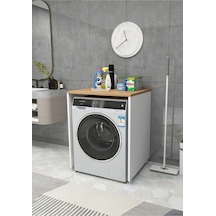 Enda Home Çamaşır Makinesi Dolabı 89x65 Cm Beyaz Atlantik Çam
