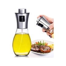 Püskürtmeli Cam Şişe Sprey Şişesi Yağ Şişesi Zeytinyağı Limon Püskürtücü Yağdanlık Gümüş