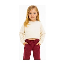 Zekids Kız Çocuk Beli Lastikli Mürdüm Yumuşak Kumaş Pantolon-16151 Bordo