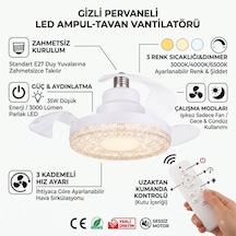 Gizli Pervaneli Led Ampul-tavan Vantilatörü Hv501
